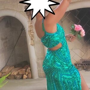 Rachel Allan, size 2, in jade color